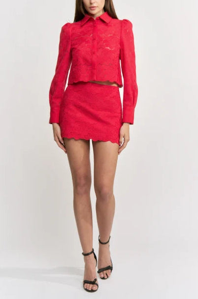 En Saison Skye Shirt Top & Mini Skirt Set