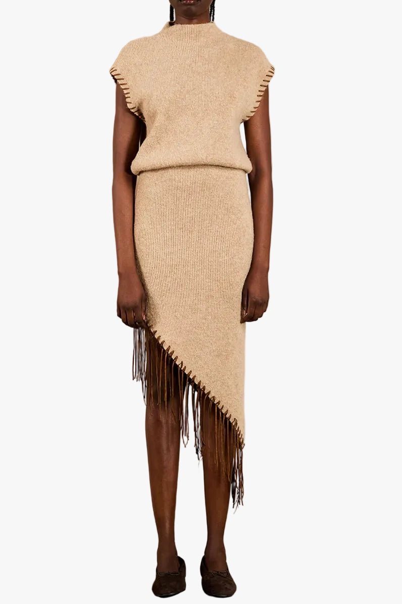 Saylor Senna Fringe Knit Midi Dress