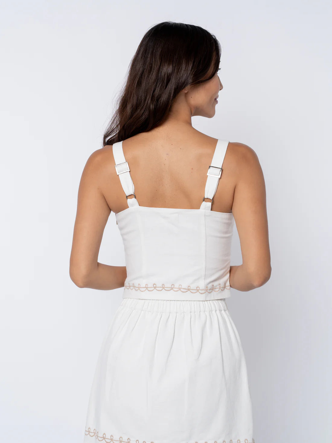 CIEBON Lyra Top & Enid Skirt Set in Off White
