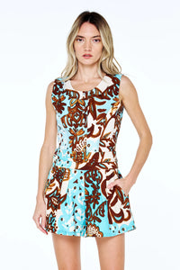 CIEBON Akia Printed Button Top & Clea Pleated Shorts Set