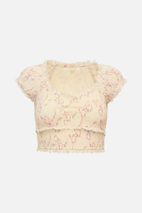 Love Shack Fancy Cambron Top in Magnolia