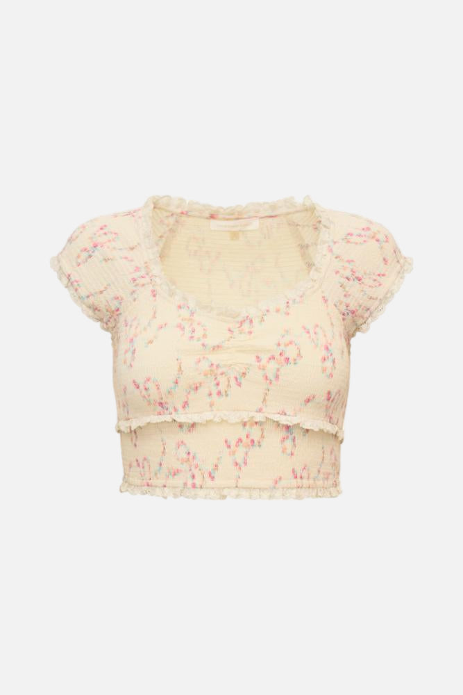 Love Shack Fancy Cambron Top in Magnolia