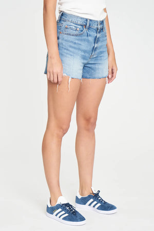 Daze Troublemaker High Rise Short in Loyalty Distressed
