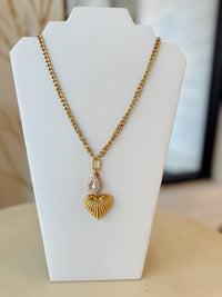 Gina Carmen Stone Puffy Heart Necklace
