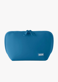 KUSSHI Neoprene Makeup Bag in Midnight Teal/Raspberry