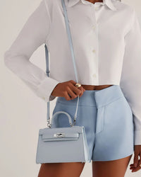 Billini Hariette Handle Bag in Light Blue Saffiano