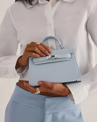 Billini Hariette Handle Bag in Light Blue Saffiano