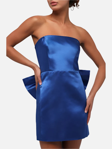 Melody Bow Back Taffeta Mini Dress