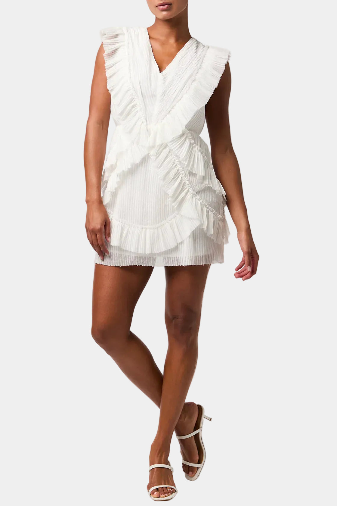 Lulus Nova Pleated Ruffle Mini Dress