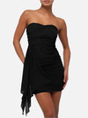 Prism Mesh Draped Mini Dress