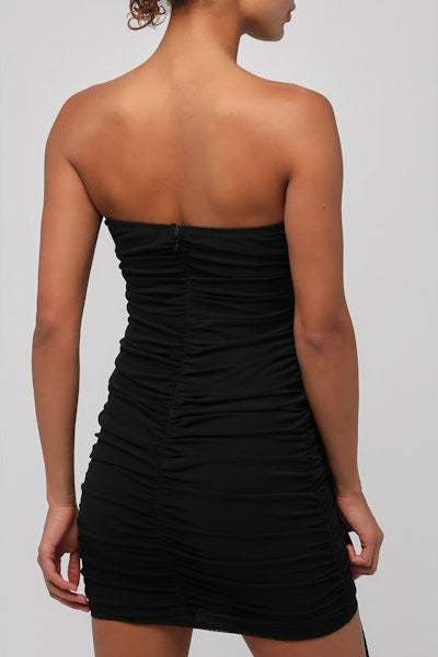 Prism Mesh Draped Mini Dress