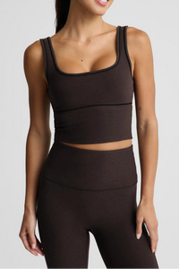 Beyond Yoga Spacedye™ Dynamic Cropped Tank in Dark Chocolate