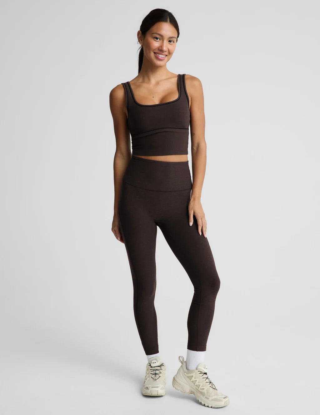 Beyond Yoga Spacedye™ Dynamic Cropped Tank in Dark Chocolate