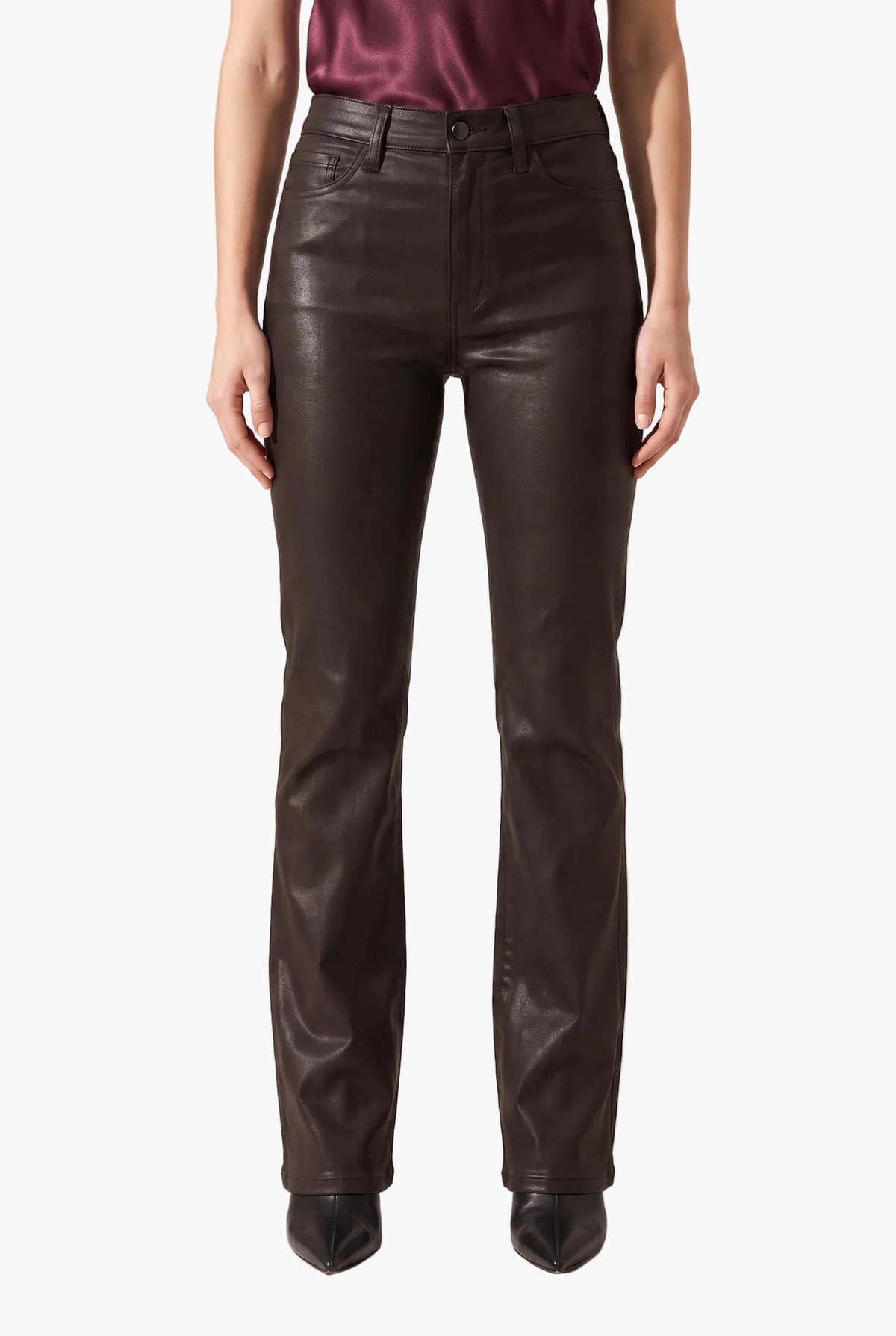 Pistola Evie High Rise Slim Boot Pants in Coated Mocha