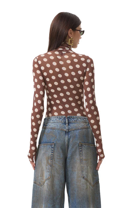 AFRM Zadie Top in Chocolate Halo Dot