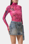 AFRM Zadie Top in Fuchsia Rose