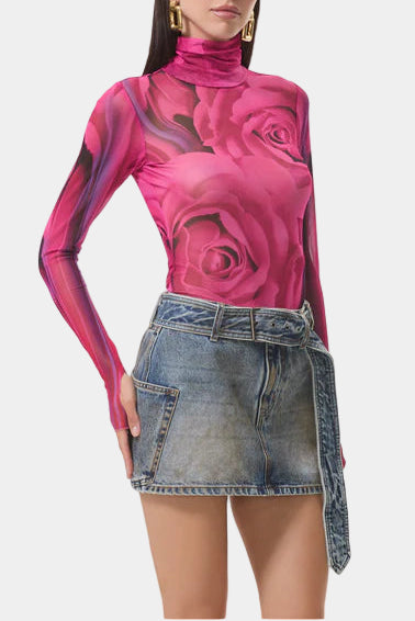 AFRM Zadie Top in Fuchsia Rose
