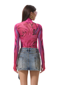 AFRM Zadie Top in Fuchsia Rose