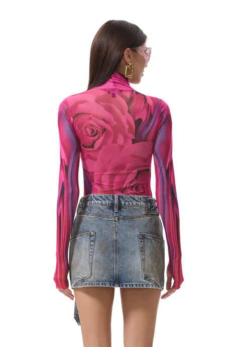 AFRM Zadie Top in Fuchsia Rose