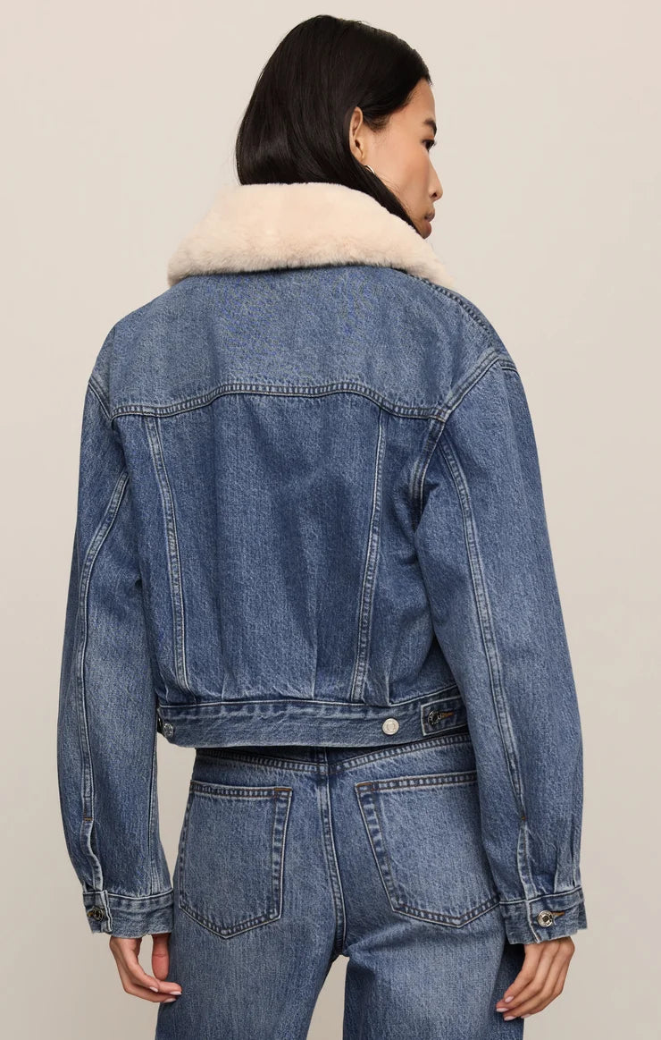 Z Supply The Daily Denim Fur Jacket