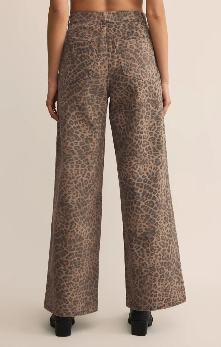 Z Supply Marli Denim Leopard Pants