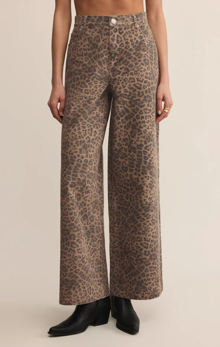 Z Supply Marli Denim Leopard Pants