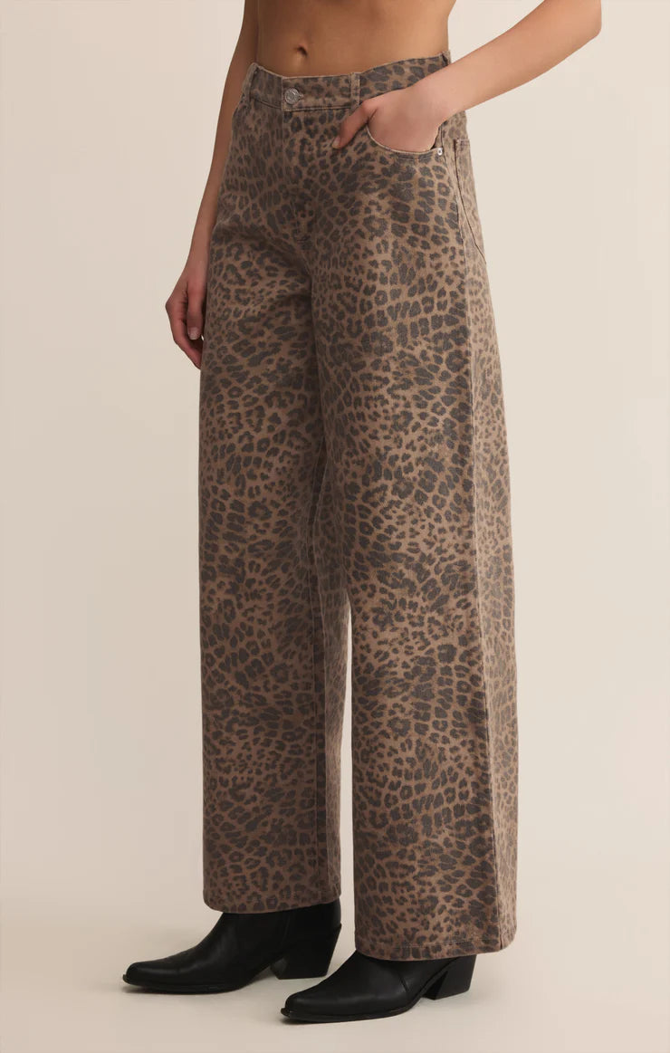 Z Supply Marli Denim Leopard Pants