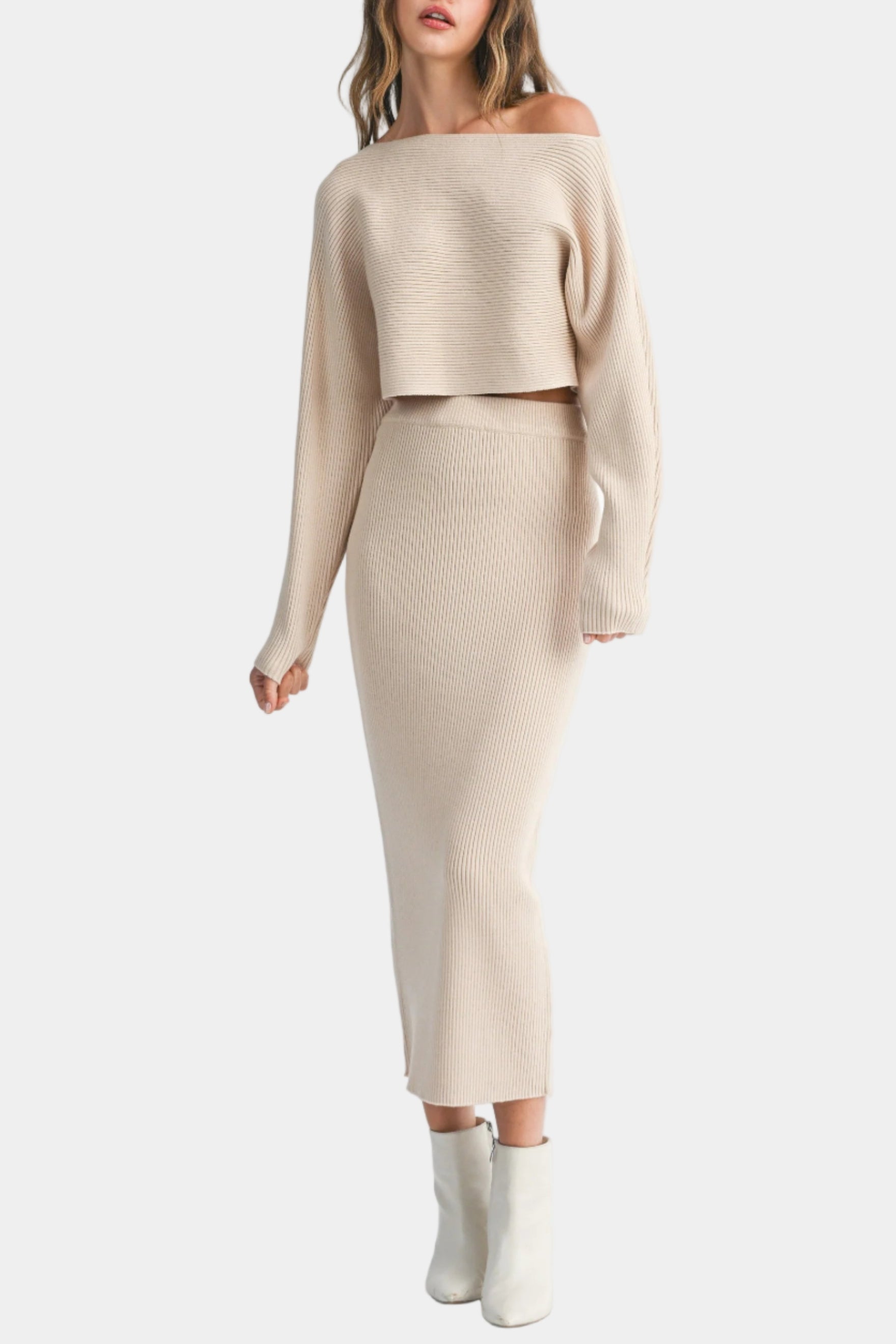 Frankie Knit Crop Top & Midi Skirt Set