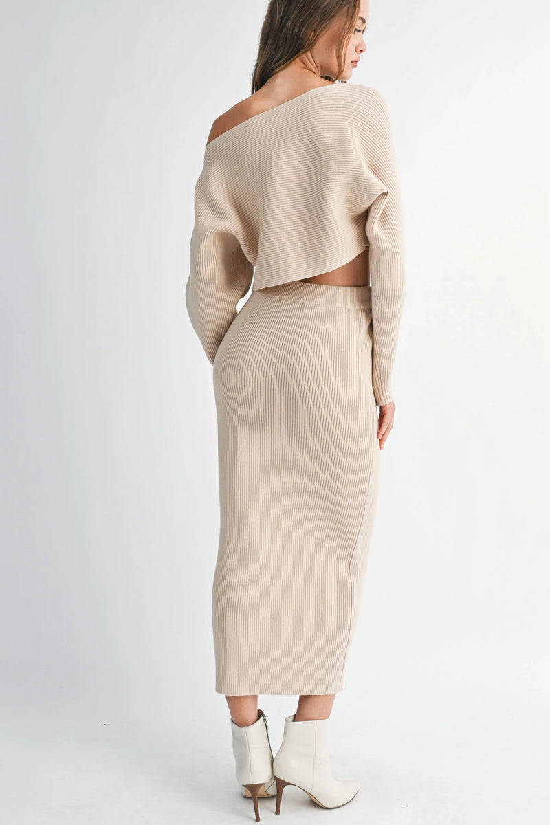 Frankie Knit Crop Top & Midi Skirt Set
