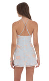 Finley Floral Halter Dress in Light Blue