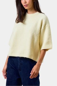 Allie Short Sleeve Sweater Top in Butter