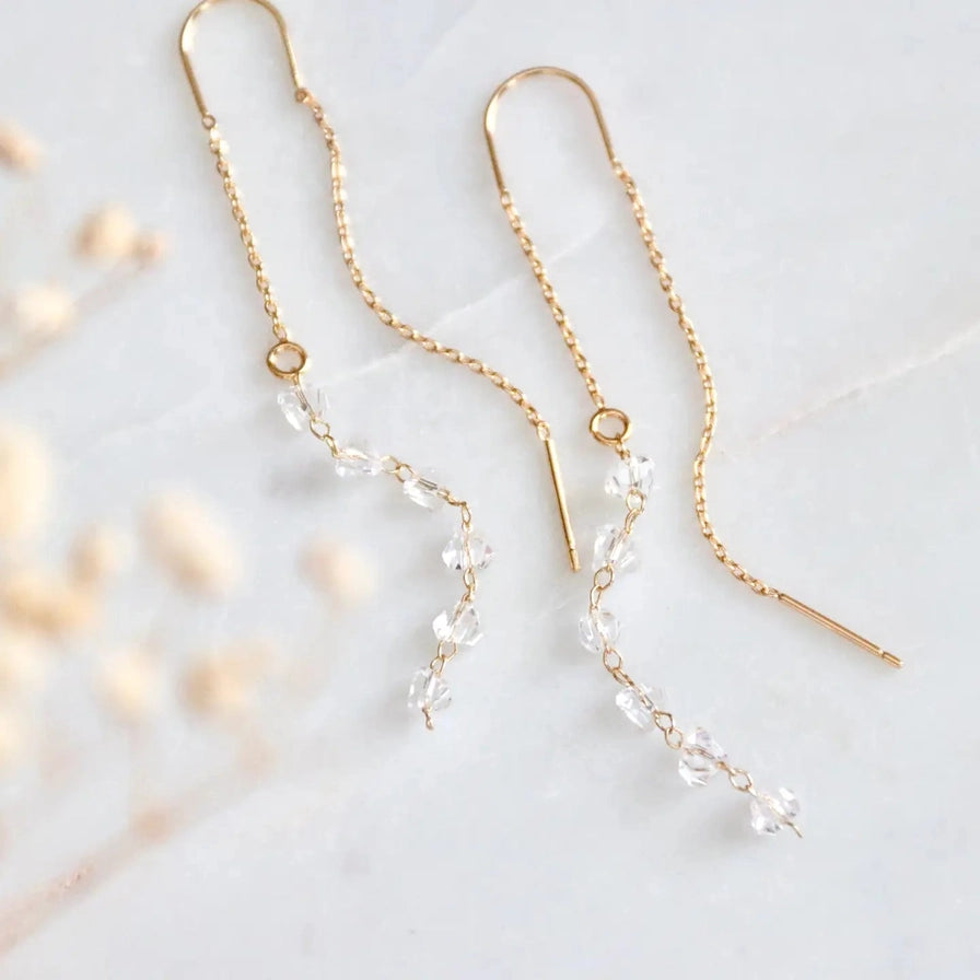 Mesa Blue Crystal Threader Earrings