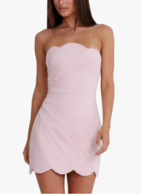 Jasmine Strapless Scalloped Mini Dress