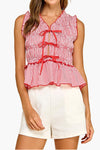 Bail Gingham Smocking Band Bodice Top