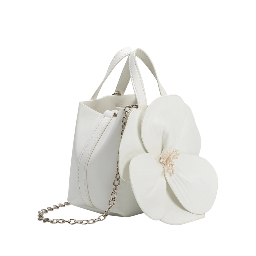 Melie Bianco Monroe Flower Top Handle Bag in Ivory