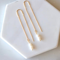 Mesa Blue Pearl Threader Earrings