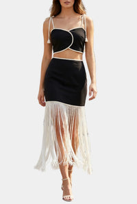 Ellery Tie Top & Fringe Skirt Set