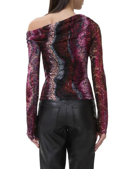 AFRM Barry Silken Lace Top in Ombre Snake