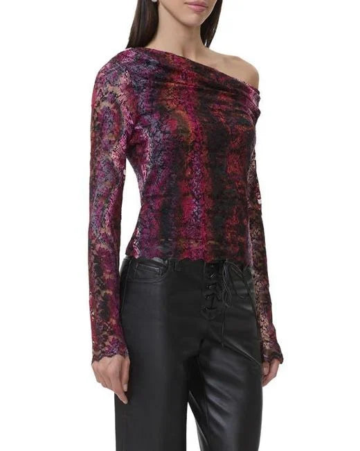 AFRM Barry Silken Lace Top in Ombre Snake