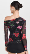 AFRM Barry Top in Noir Summer Rose