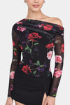 AFRM Barry Top in Noir Summer Rose