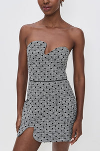 Amanda Uprichard Puzzle Strapless Mini Dress