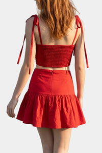 Lila Ruffle Skort Set in Red