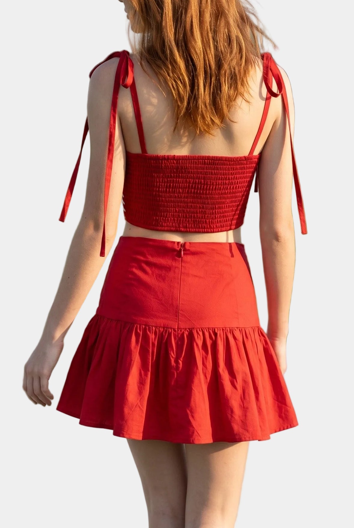 Lila Ruffle Skort Set in Red