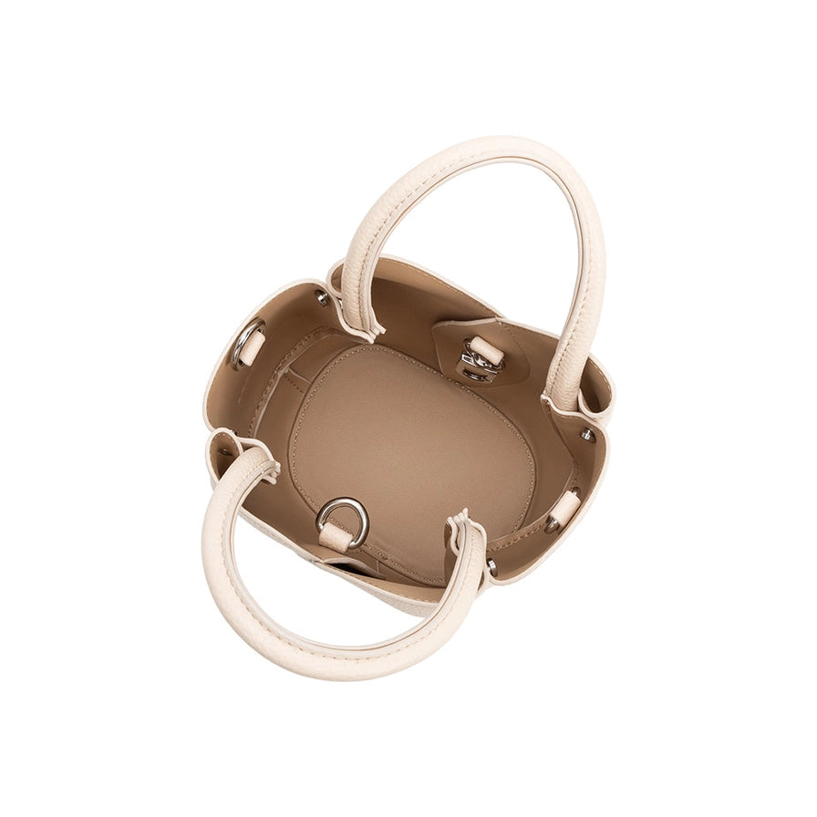Melie Bianco Tulip Mini Top Handle Bag in Bone