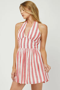 Jenna Linen Striped Mini Dress