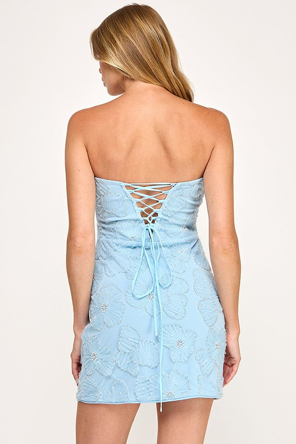 Gigi Floral Embellished Mini Dress