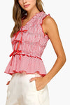 Bail Gingham Smocking Band Bodice Top