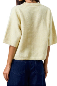 Allie Short Sleeve Sweater Top in Butter