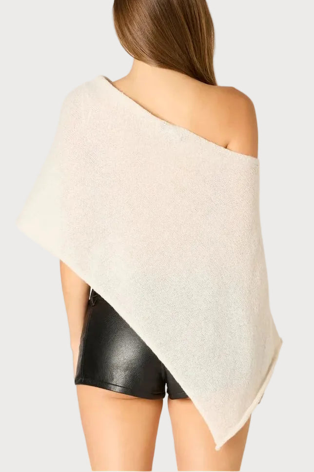 Lila Asymmetrical Knit Poncho